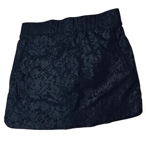 Orvis Embossed Navy Athletic Elastic Waist Skort Tennis Zippered Pocket Size Med